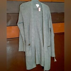 Freebie NWT Auden Sleepwear XS/S Grey Knit Long Sleeve With Pockets Robe